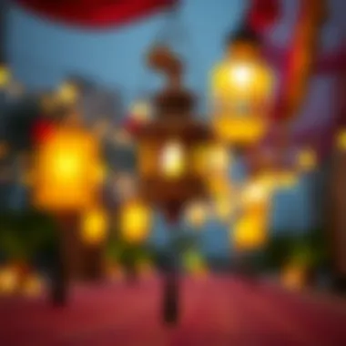 Illuminating Traditions of Ramadan Traditional Ramadan lantern glowing in a festive setting