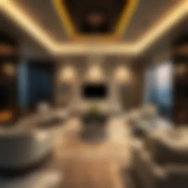 An elegant interior design of a luxury vacation home reflecting sophistication and comfort