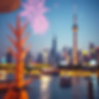 UAE skyline during a public holiday celebration