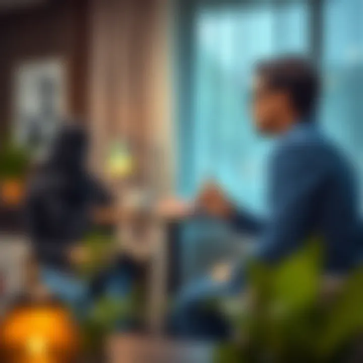 Employer and employee discussing performance