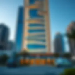 Exterior view of Ubora Commercial Tower showcasing its unique architecture