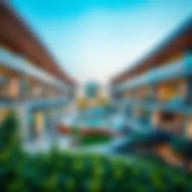 Modern Architecture of UK Universities in Dubai A panoramic view of a UK university campus in Dubai showcasing its modern architecture