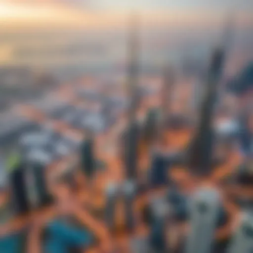 Aerial view of Dubai's skyline showcasing luxury properties