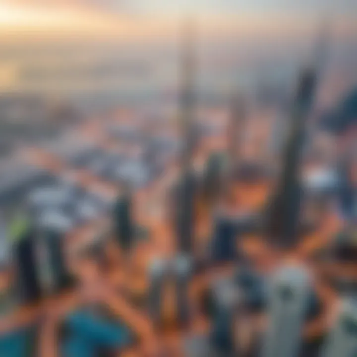 Aerial view of Dubai's skyline showcasing luxury properties