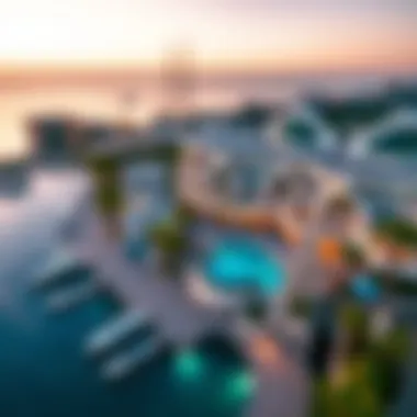 Architectural Elegance of Marina Beach Club Aerial view of Marina Beach Club showcasing its architectural elegance