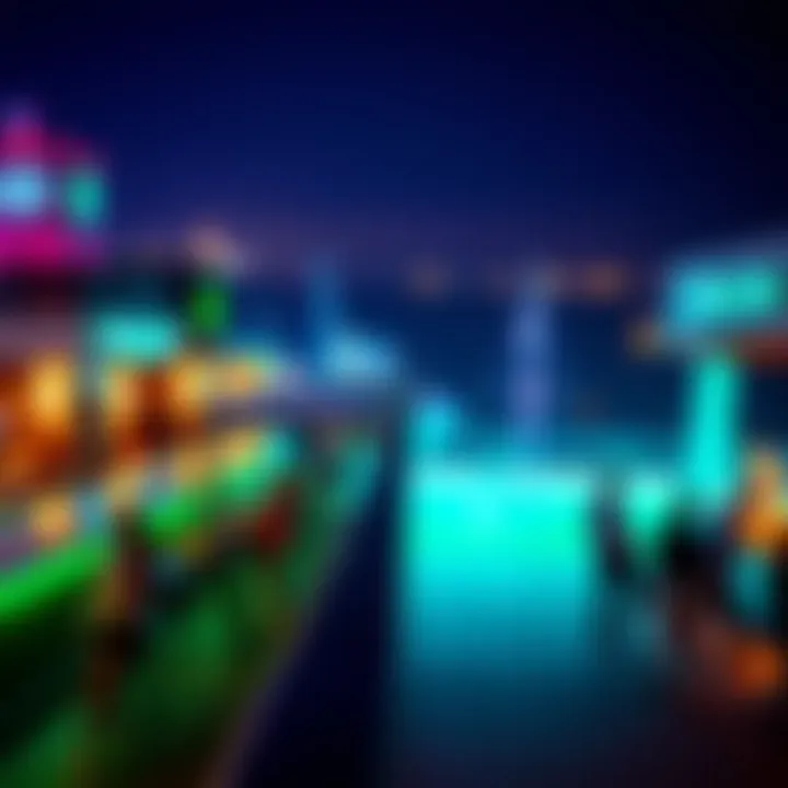 Vibrant nightlife scene at Marina Beach Club representing its social appeal