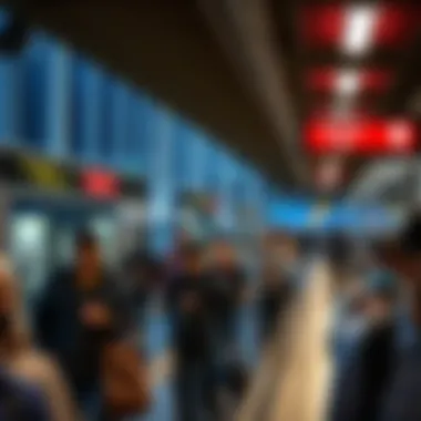 Commuters at a metro station in Dubai