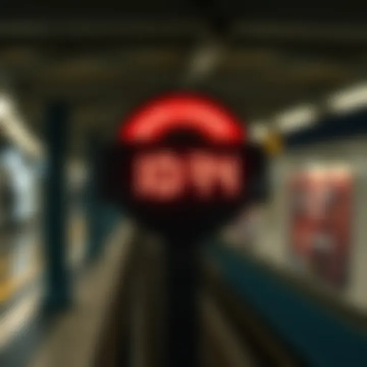 Signage indicating metro closing time