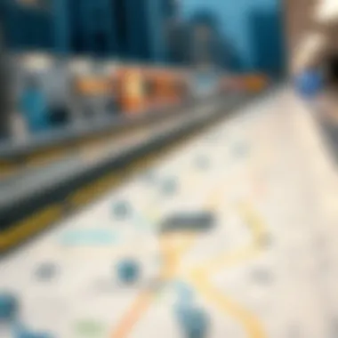 Interactive map highlighting metro routes and property hotspots