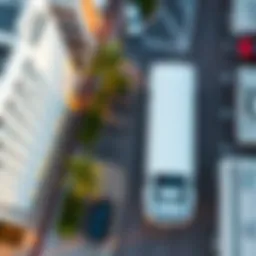 Aerial view of Dubai showcasing parking areas