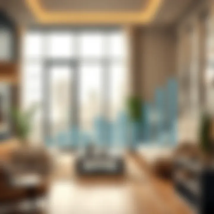 A graph illustrating market trends for studio prices in Dubai