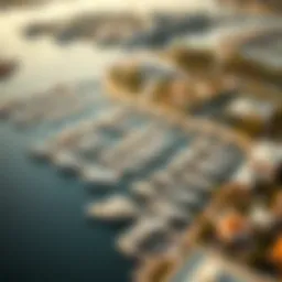 Aerial view of Creek Marina showcasing luxury waterfront living