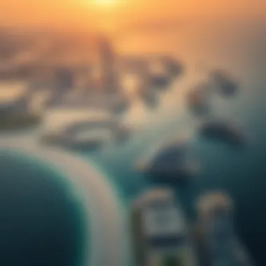 Aerial View of Palm Jumeirah Aerial view of Palm Jumeirah highlighting its climate-friendly design