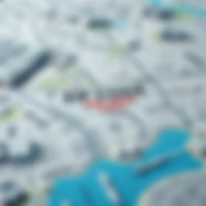 Map highlighting the zip code areas within Dubai International City