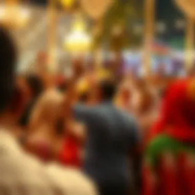 Community gathering during a national holiday