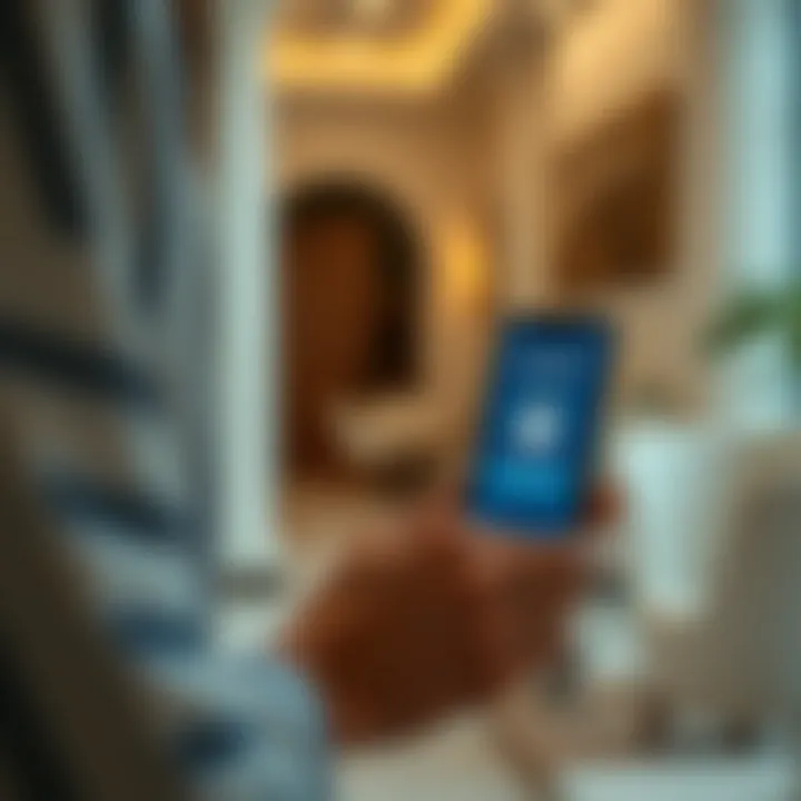 User accessing government services via mobile application