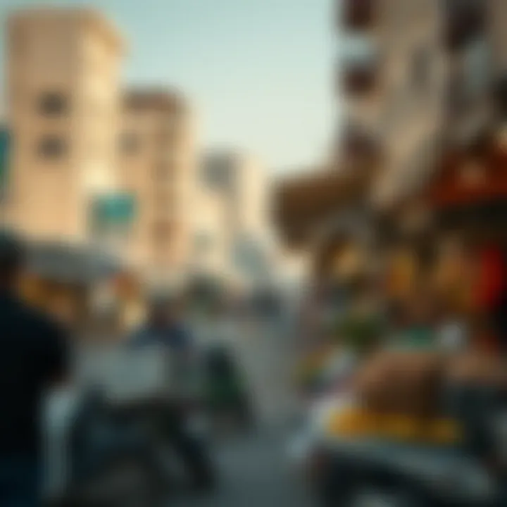 Local market scene in Warsan 4 highlighting diverse offerings