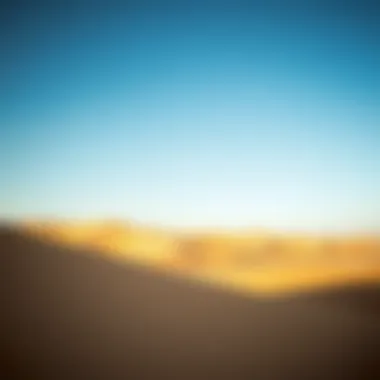 A picturesque desert landscape under a blue winter sky