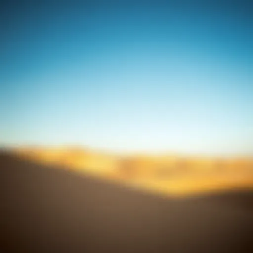A picturesque desert landscape under a blue winter sky