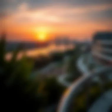 Sunset Over Yas Gateway Park Sunset view over Yas Gateway Park, capturing its serene atmosphere and natural beauty